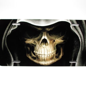 SKULL Metal Car NOVELTY License Plate Auto Tag