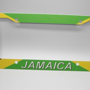 JAMAICA JAMAICAN Flag Aluminum Cover FRAME For Car License Plates