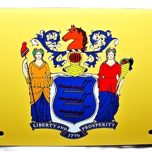 NEW JERSEY STATE Flag Metal Car Novelty License Plate Auto Tag