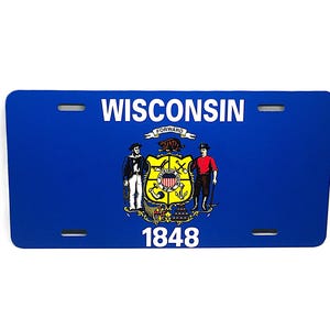 WISCONSIN STATE FLAG Metall Auto Neuheit Nummernschild Auto Tag