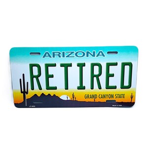 EMERYT STANU ARIZONA, Metalowa tablica rejestracyjna, nowość, Auto Tag. Tablica rejestracyjna samochodu stanowego Arizony