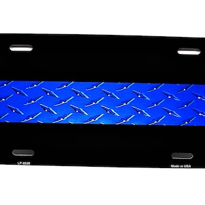 Dünne blaue Linie POLIZEI und Strafverfolgungsoffiziere Metallauto-Neuheits-Nummernschild-Autoanhänger.