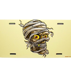 SKULL Metal Car Novelty License Plate Auto Tag