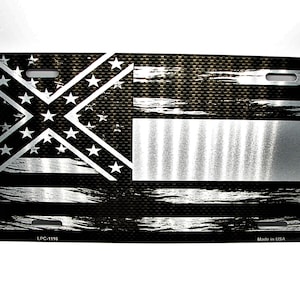 MISSISSIPPI STATE FLAGGE Amerikanische taktische Flagge Karbonfaser-Look Muster gebürstetes Metall Auto Neuheit Kennzeichen Auto Tag