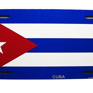 CUBA, Cuban FLAG Metal Car Novelty License Plate Auto tag.