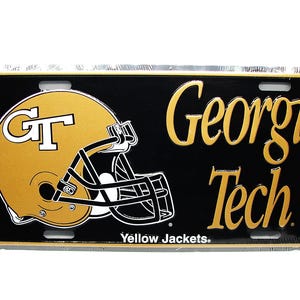Officially Licensed GEORGIA TECH Yellow Jackets Metal Novelty Car License Plate Auto Tag