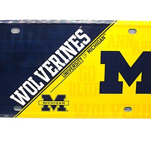 Officially Licensed University of MICHIGAN WOLVERINES Metal Novelty Car License Plate Auto Tag