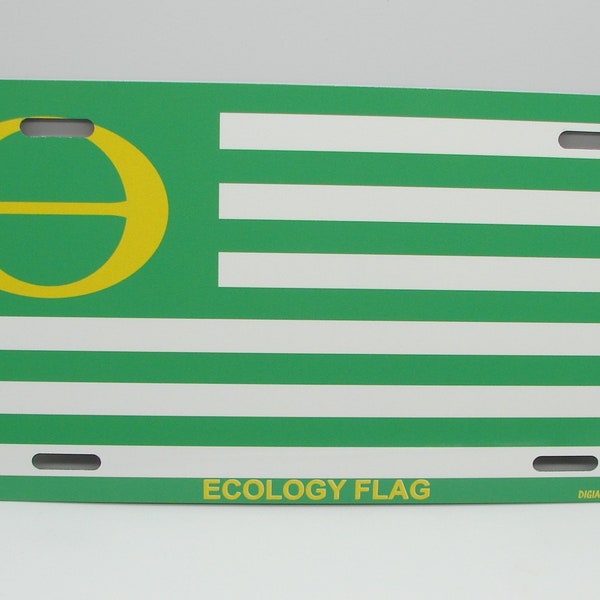 Bandera ecológica, conciencia ambiental, placa de matrícula de Metal para coche, etiqueta automática