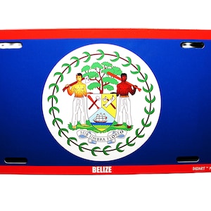 BELIZE BELIZEAN FLAG Metal Car Novelty License Plate Auto Tag