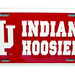 INDIANA HOOSIERS sous licence officielle Indiana University Plaque d&#39;immatriculation de nouveauté en métal en relief en 3D avec plaque d&#39;immatriculation