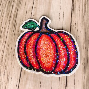 Halloween, pompoen, Holografische Stickers, Waterdichte Stickers, Sassy Stickers, Laptop Sticker, Waterfles Sticker,
