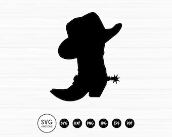 Cowboylaarshoed country western silhouet SVG direct download, vinyl en ambachtelijk snijbestand, gestanst, sjabloon, Clip Art digitale download