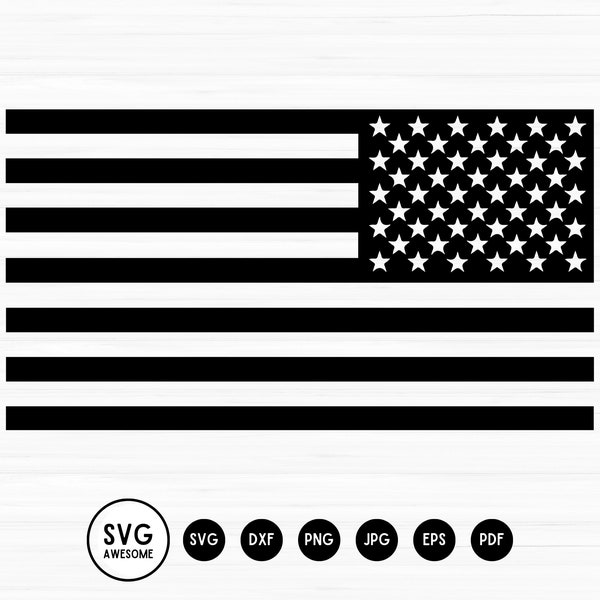 Bandera americana de EE.UU. Conjunto SVG Descarga instantánea, Archivo de corte de vinilo y artesanía, Archivo de corte SVG de bandera americana, Troquelado, Descarga digital vectorial