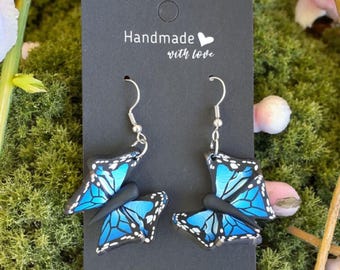 Orecchini a forma di fata che brillano al buio – Gioielli in argilla polimerica Boho – Orecchini pendenti ispirati alla natura – Regalo per spiriti liberi