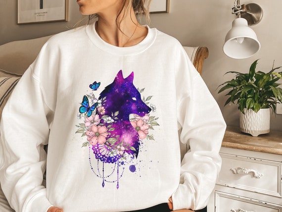Buy Wolf Sweatshirt Galaxy Wolf Wolf Girl Howling Wolf Dog Lover Shirt Spirit Animal Animal Lovers Shirt Wildlife Shirt Wolf Adventure Online in India Etsy