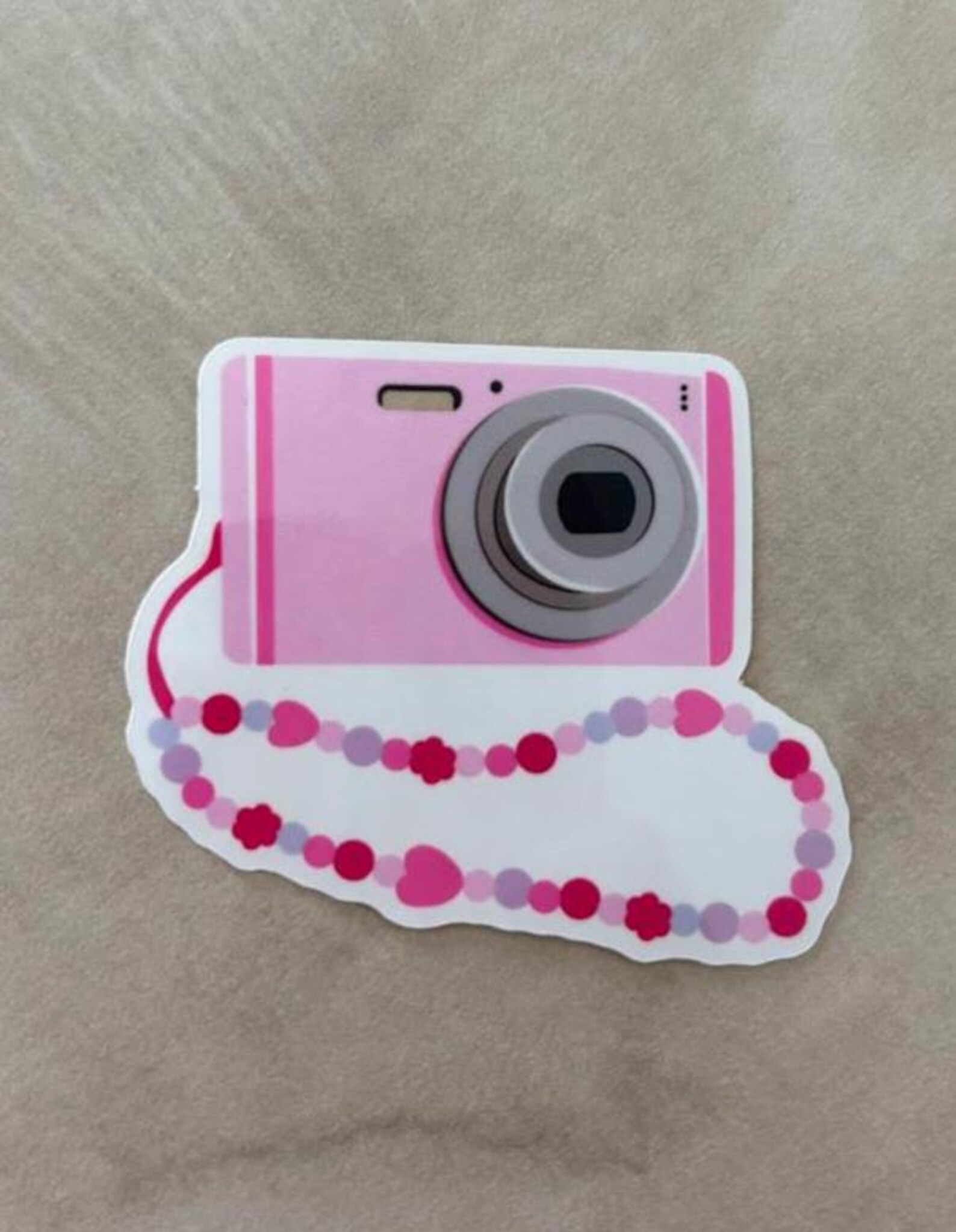 Pink Camera Vinyl Sticker | Girly Camera With Charms Sticker | Confetti ...