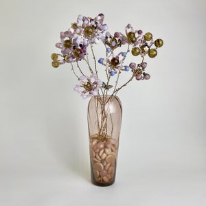 Wire and bead  bouquet. Dusty purple theme.