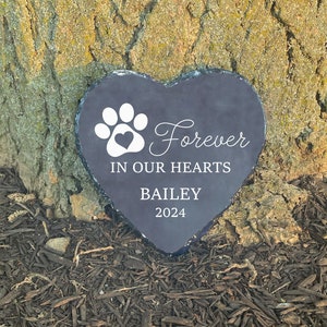 Personalized Heart Rock Memorial Pet Loss Gift, Memorial Stone Plaque SD-23A