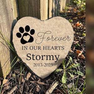 Heart Rock Memorial Pet Loss Gift, Personalized Slate Stone