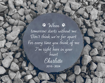 Personalized Pet Memorial Stone: Dog Loss Gift, Garden Marker SD-29