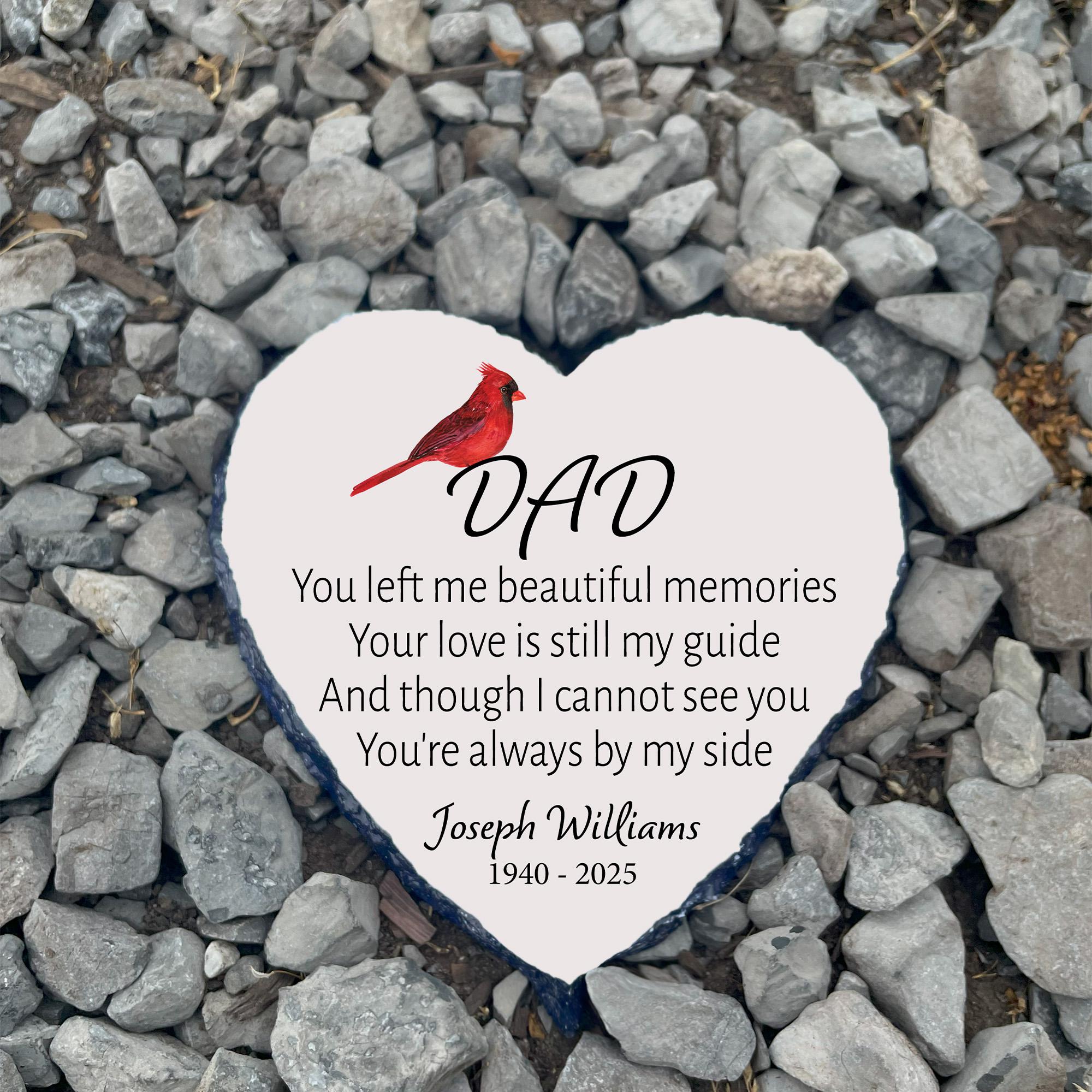 Personalized Cardinal Memorial Stone for Loss of a Parent SD-108