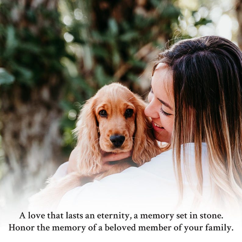 Pet Garden Stone Personalized, Dog Grave Marker, Forever In Our Hearts Memorial SD-20A image 3