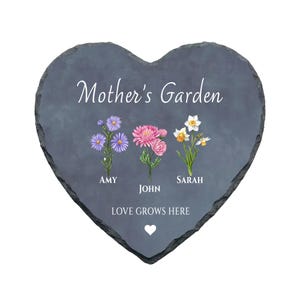 Mothers Day Gifts for Mom from Kids, Personalized Garden Stone Birth Flower Gift