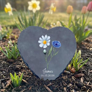 Piedra conmemorativa personalizada: Piedra de jardín "No me olvides", regalo de condolencia SD-101A