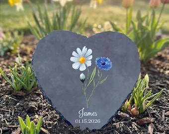 Personalized Memorial Stone: Forget Me Not Garden Stone, Sympathy Gift SD-101A