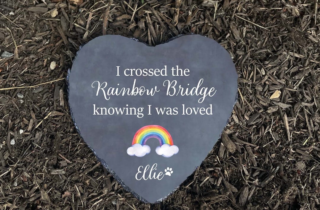 Rainbow Bridge Pet Memorial Stone: Personalized Dog Cat Loss Gift - Etsy