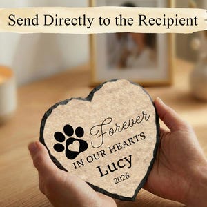 Pet Garden Stone Personalized, Dog Grave Marker, Forever In Our Hearts Memorial SD-20A image 4