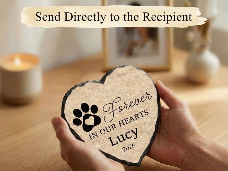 Pet Garden Stone Personalized, Dog Grave Marker, Forever In Our Hearts Memorial SD-20A image 4