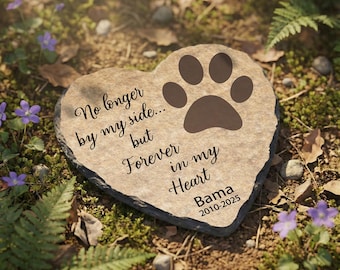 Dog Memorial Stone, Personalized Loss of Dog Sympathy Gift Paw Print Headstone SD-09