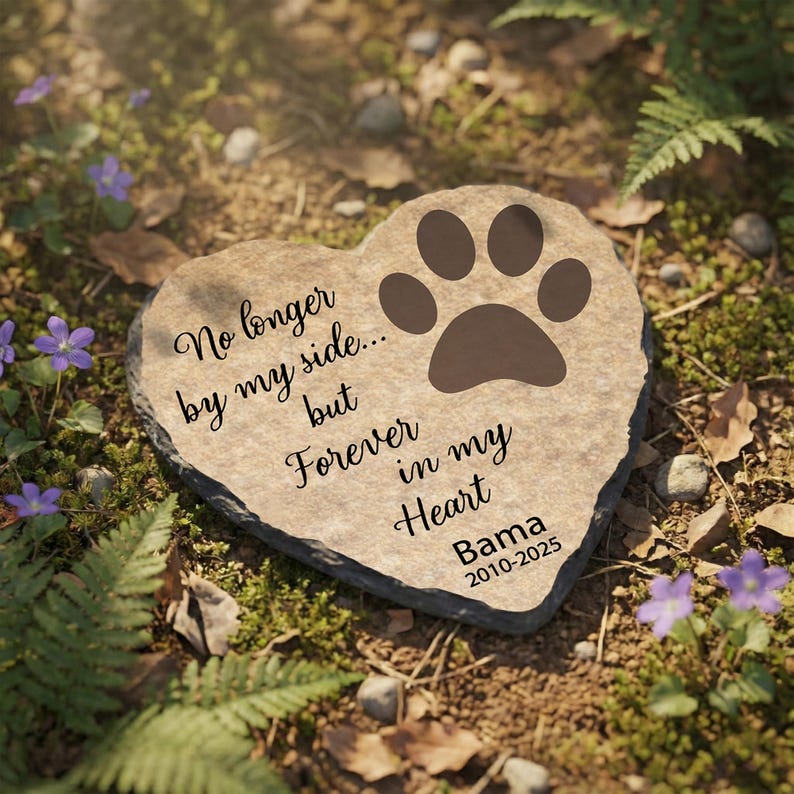 Dog Memorial Stone, Personalized Loss of Dog Sympathy Gift Paw Print Headstone SD-09 Bild 1