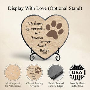 Dog Memorial Stone, Personalized Loss of Dog Sympathy Gift Paw Print Headstone SD-09 Bild 2
