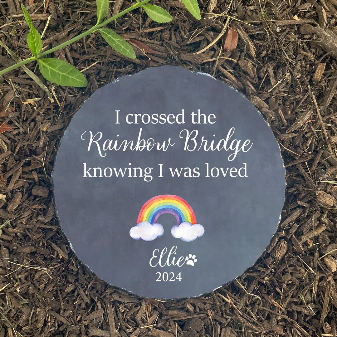 Personalized Pet Memorial Stone: Rainbow Bridge Dog or Cat Loss Gift SD ...