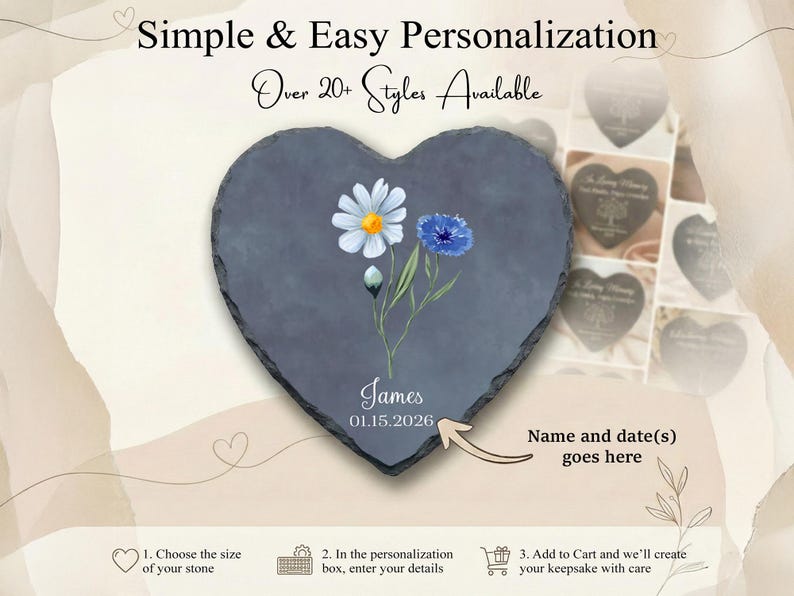 Forget Me Not Baby Memorial Stone, Miscarriage Gift, Infant Loss Plaque image 7