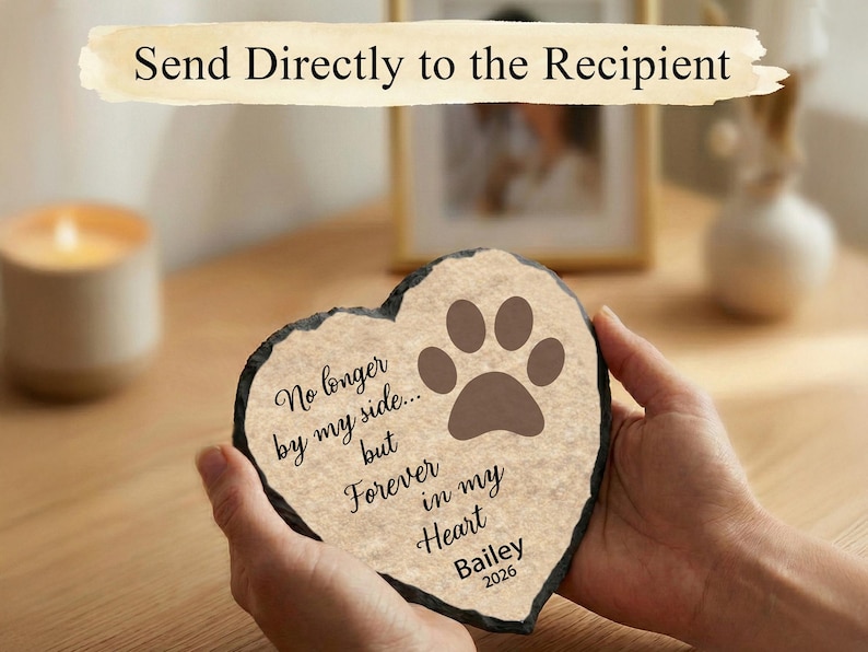 Dog Memorial Stone, Personalized Loss of Dog Sympathy Gift Paw Print Headstone SD-09 Bild 4