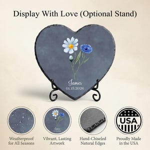 Forget Me Not Baby Memorial Stone, Miscarriage Gift, Infant Loss Plaque image 2