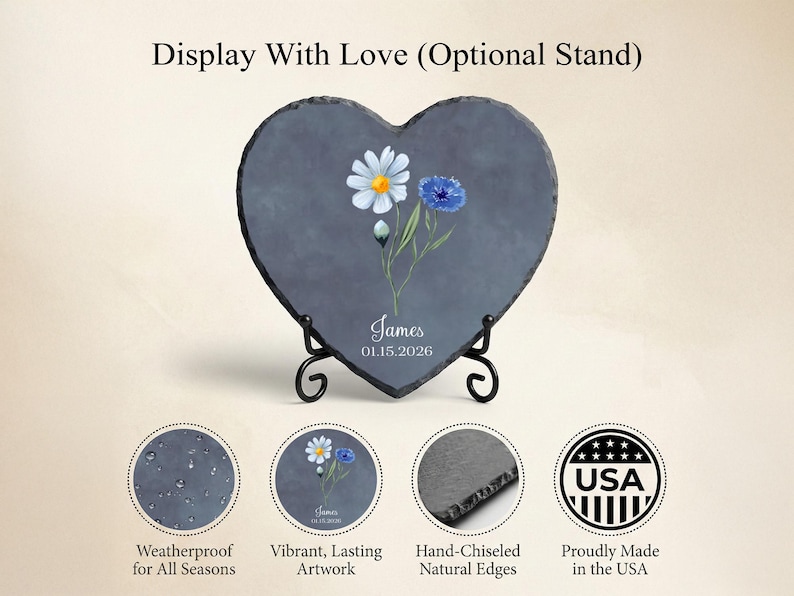 Forget Me Not Baby Memorial Stone, Miscarriage Gift, Infant Loss Plaque image 2