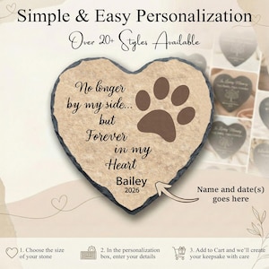 Dog Memorial Stone, Personalized Loss of Dog Sympathy Gift Paw Print Headstone SD-09 Bild 5