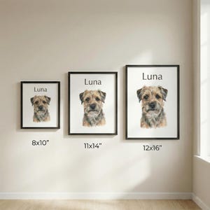 Custom Dog Portrait From Photo, Pet Memorial Gift, Personalized Dog Mom Art, Modern Print image 8