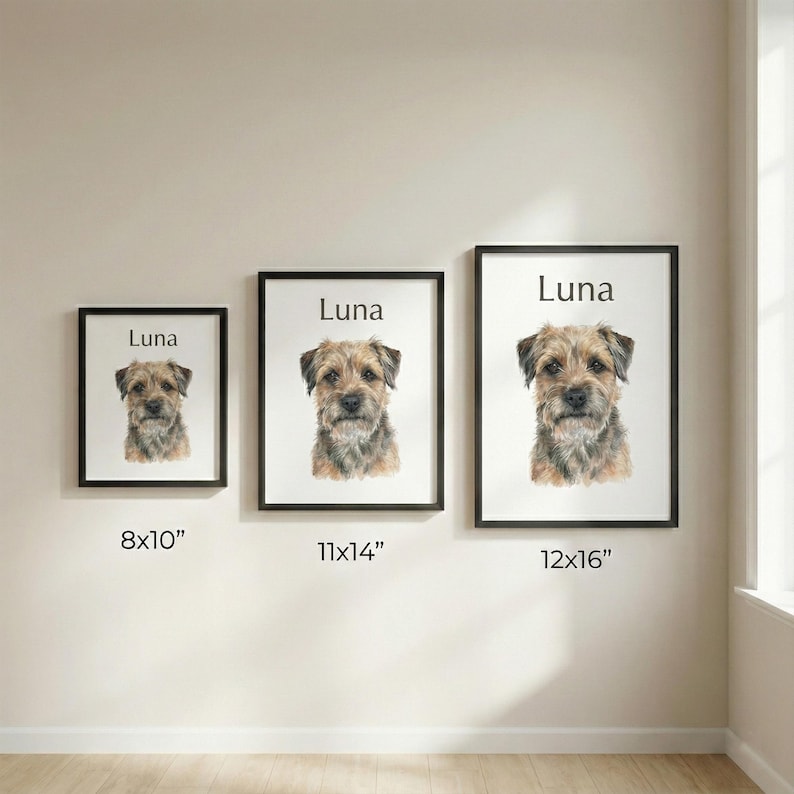 Custom Dog Portrait From Photo, Pet Memorial Gift, Personalized Dog Mom Art, Modern Print image 8