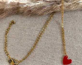 Ketting hart hanger, verguld in verschillende kleuren