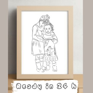 Line Art Portrait, Custom Portrait, Personalized Illustration, Faceless Portrait, Boyfriend Gift, Cartoon Portrait, Couple Drawing