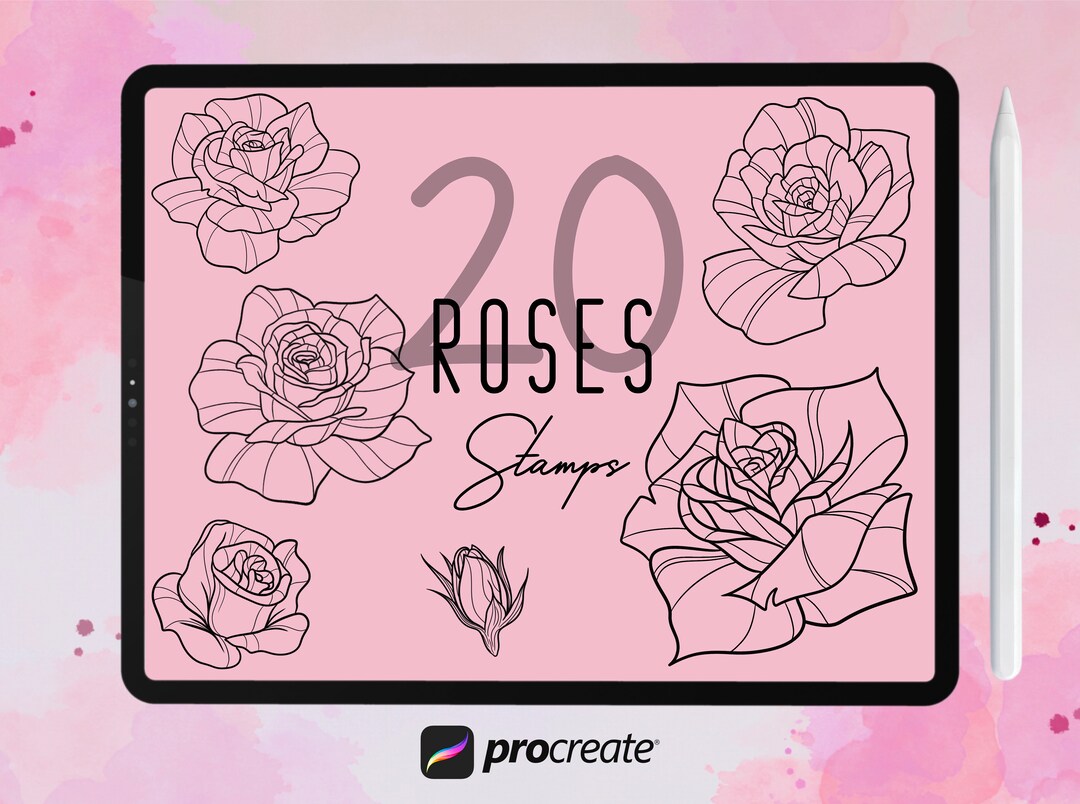 Procreate 20 Roses Botanical Stamps Bundle - Etsy