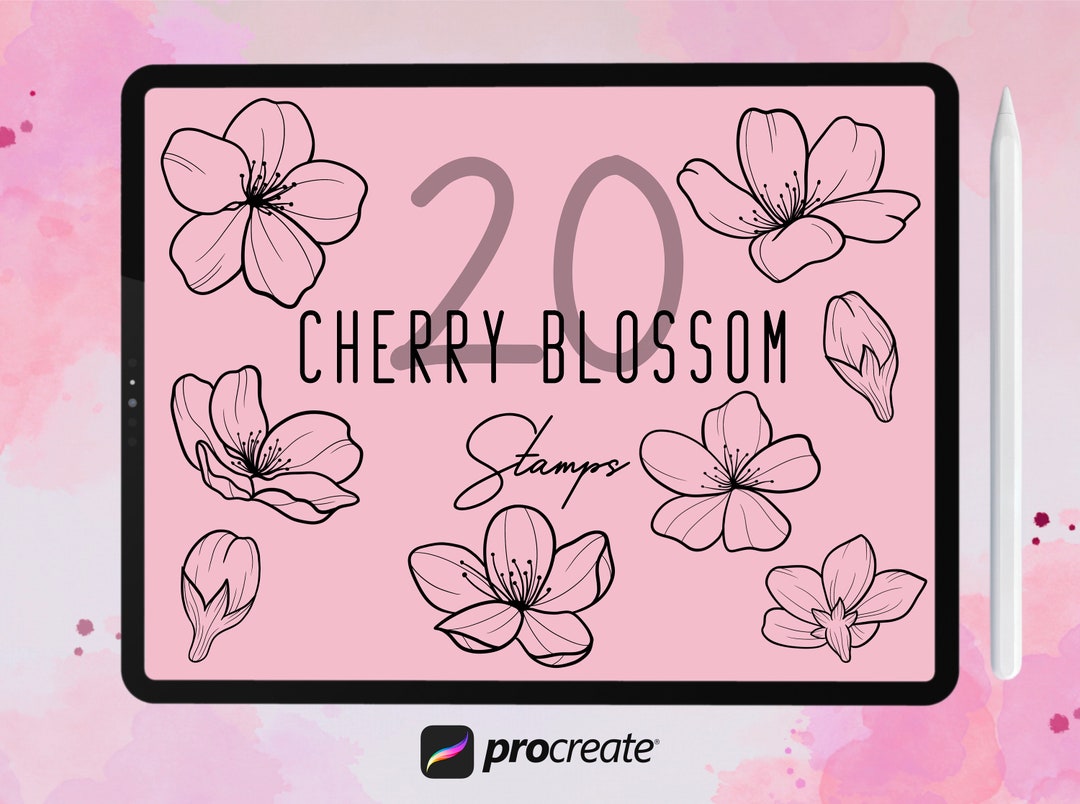Procreate 20 Cherry Blossom Botanical Stamps Bundle - Etsy