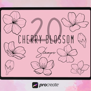 Procreate 20 桜ボタニカル スタンプ バンドル