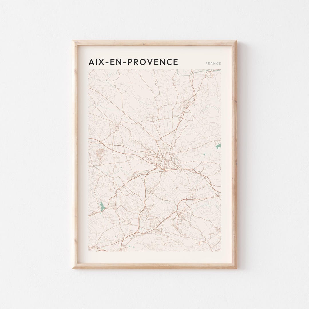 Aix-en-provence Map Poster, Aix-en-provence Print, Aix-en-provence ...