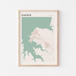 Darwin Map Poster, Darwin Wall Art, Darwin City Map, Darwin Map, Darwin Print, Darwin Poster, Darwin Australia